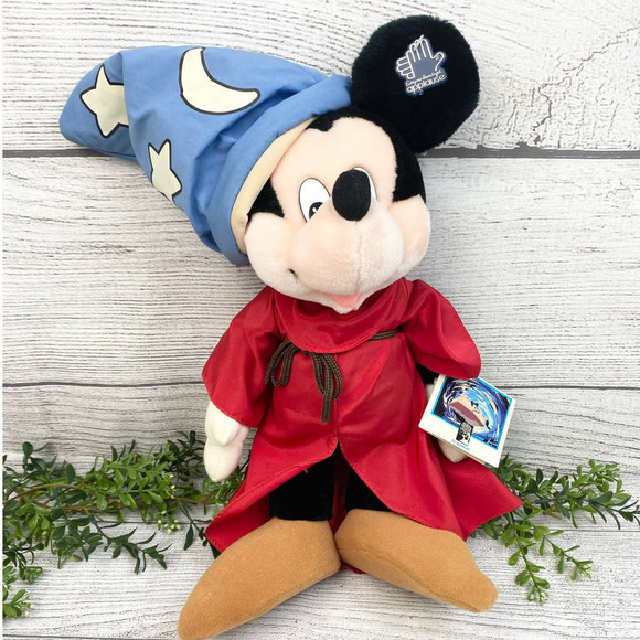 VNT 90's Disney Fantasia Sorcerer Micky Mouse Limited Edition RARE Plush - Picture 1 of 12
